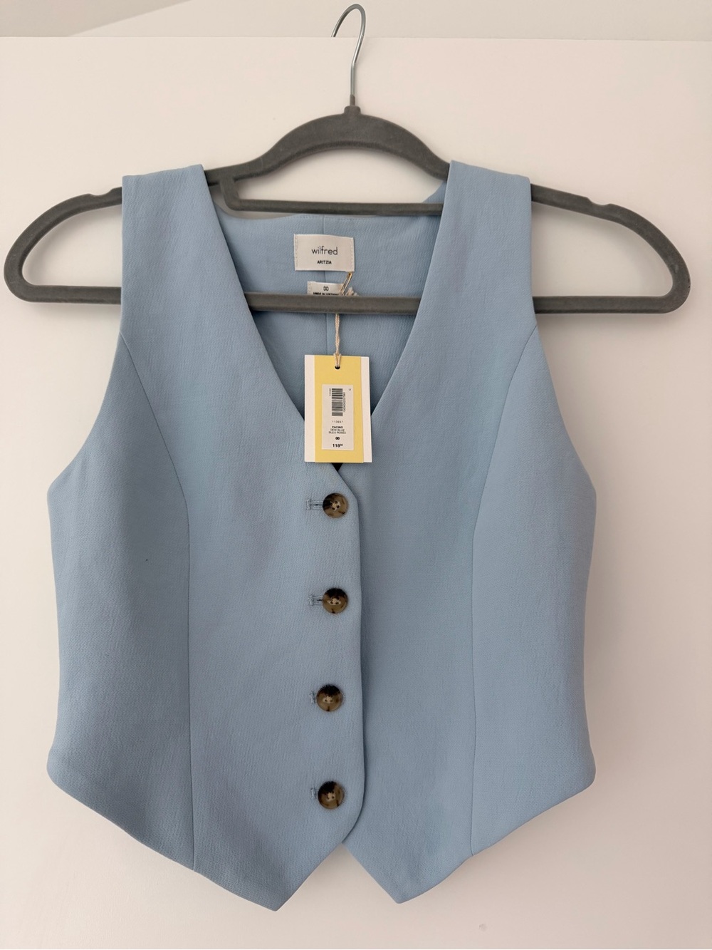 Wilfred Aritzia Pacino Vest
Light Blue Size 00 NWT
